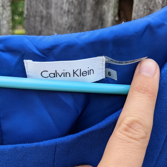 Calvin Klein sleeveless suit dress in blue - Picture 3 of 7